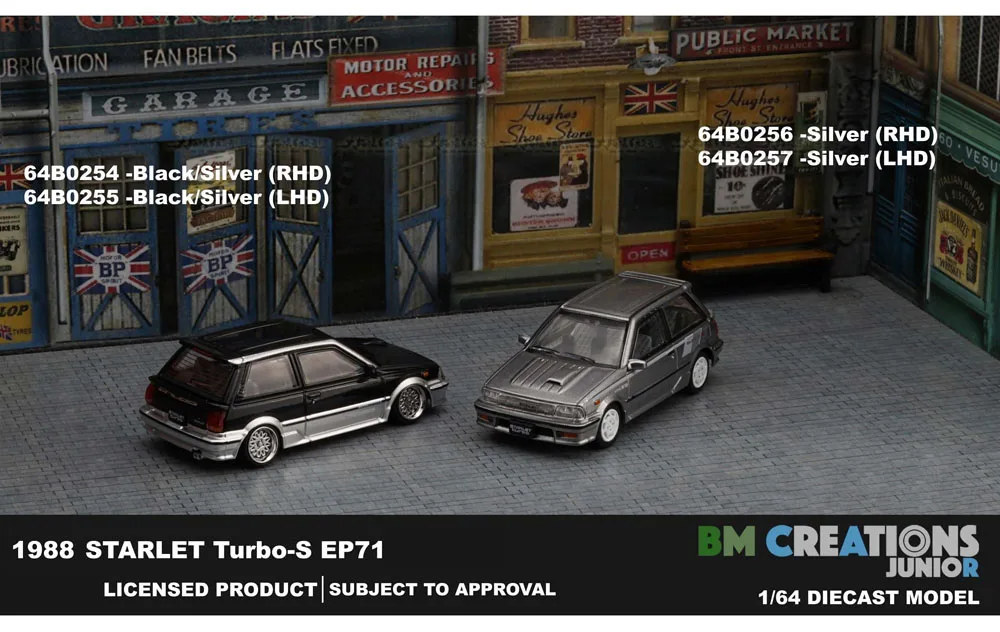 New BM 1/64 Scale Starlet Turbo S 1998 EP71 Miniature Cars by BM Creations JUNIOR Diecast toys For Collection Gift