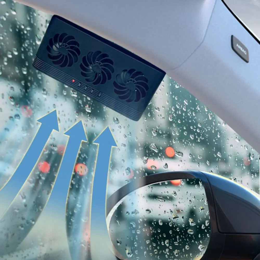 High-quality 3 Head Solar Car Cooling Fan Air Vent Energy-saving Car Exhaust Fan Radiator Purifiers Car Window Fan Truck