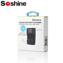 Soshine 3.2V LiFePO4 Battery Charger 3.7V Li-ion S5 Batteries Charger for 2 Slots CR2 RCR123 16340 17335 15266P 16340P USB Cable