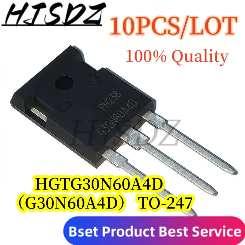 N-Channel【10PCS/LOT】HGTG30N60A4D Original 30N60A4D TO-247 Package 60V/60A IGBT Transistor