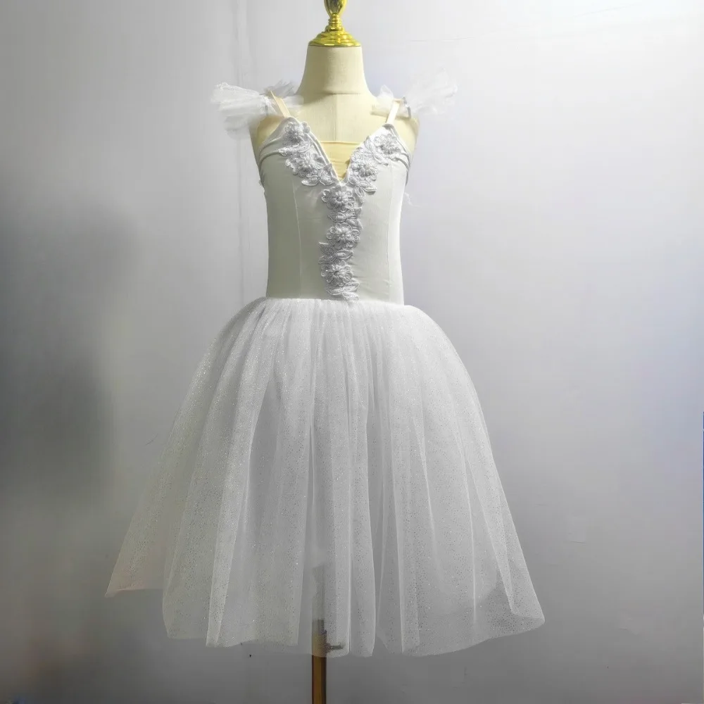 

White Girl Ballets Summer Mother Kids Clothes Dance Ballet Leotards Women Dress Tutu Vestidos Ballerine Family Matching Outfit