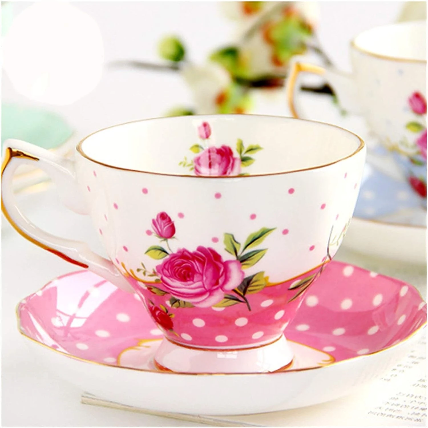 Elegant and Exquisite Complete Bone Porcelain Afternoon Tea Party Coffee Cup Set - Ideal for Hosting a Sophisticated Afternoon T