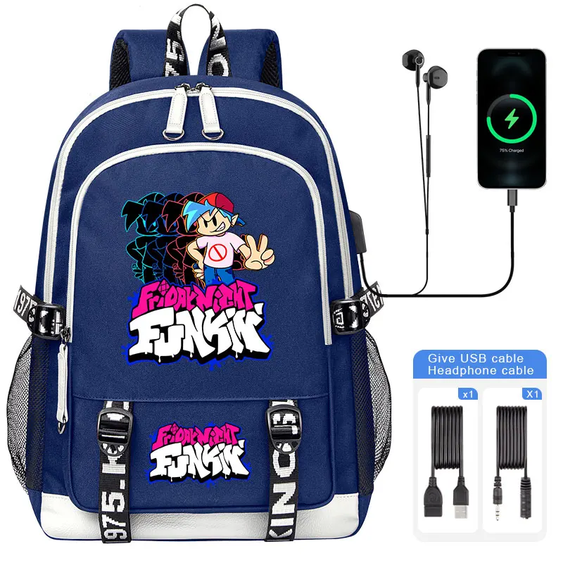 

Friday Night Funkin School Bags Boys Girl Student Shoulder Backpack For Teenager USB Charging Laptop Backpack Mochila Travel Bag