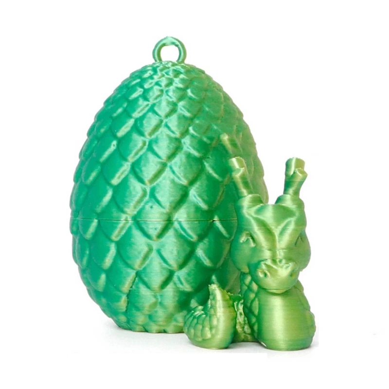 Unique 3D Printed Dragon in Eggs Pendant Articulated Dragon Figure Decoration Flexible Joints Toy for Kids