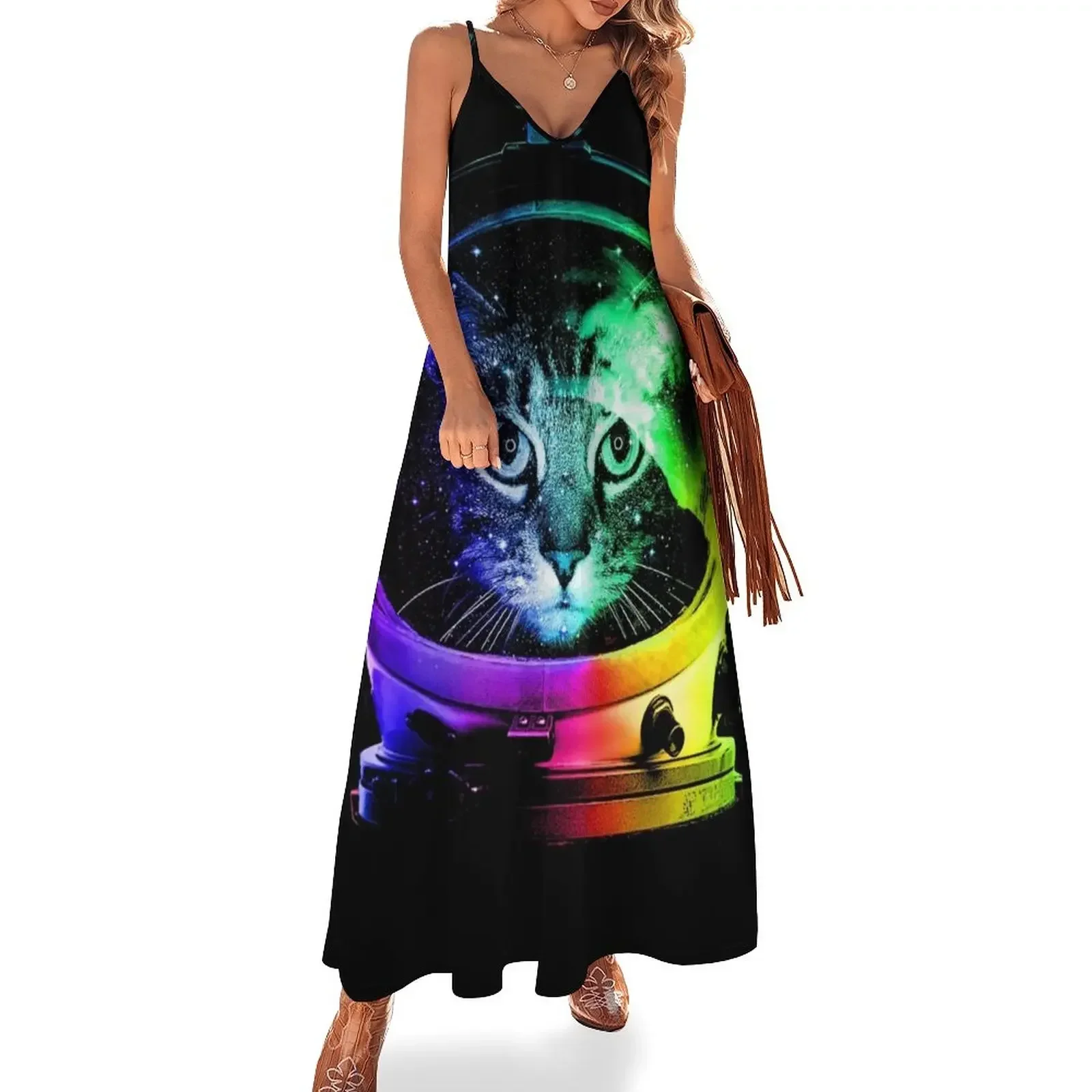 Astronaut Cat Sleeveless Dress women's clothing trend 2025 women's evening dresses 2025 Dress