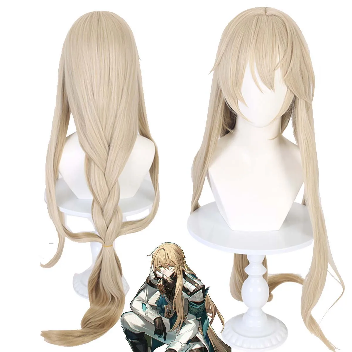 Honkai: Star Rail Luocha Cosplay Wig Heat Resistant Synthetic Hair Long Linen Gradient Hair