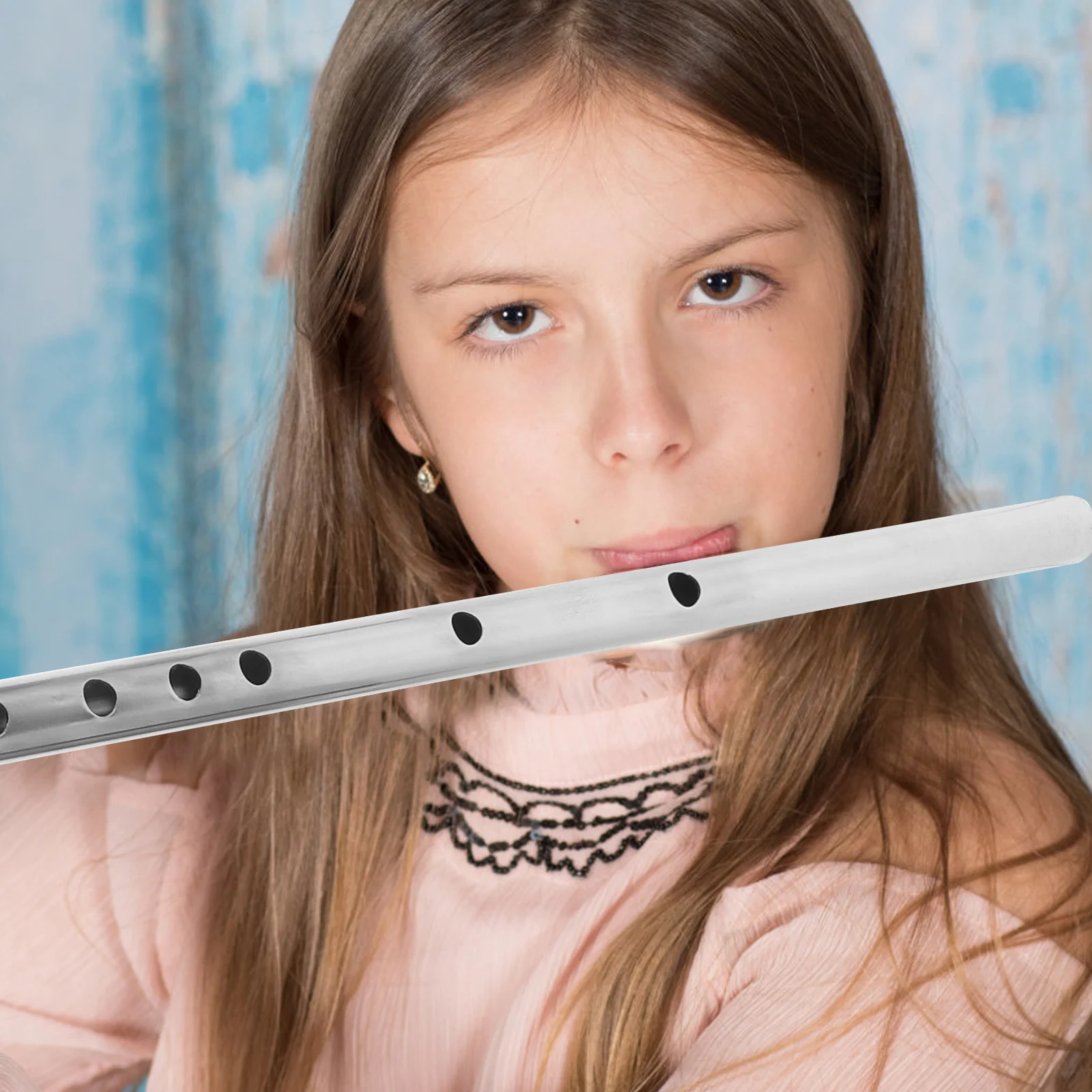 

1 pcs Stainless Steel Flute Anti Cracking Mildew Proof Portable Lightweight Smooth Professional Tone Student