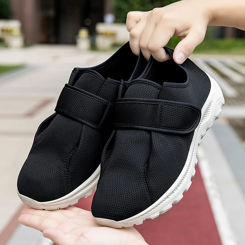 Extra Wide Easy Top Orthopedic Shoes for Diabetics High Instep Foot Swollen Fat Pain Relief Adjustable Elderly Walking Shoes