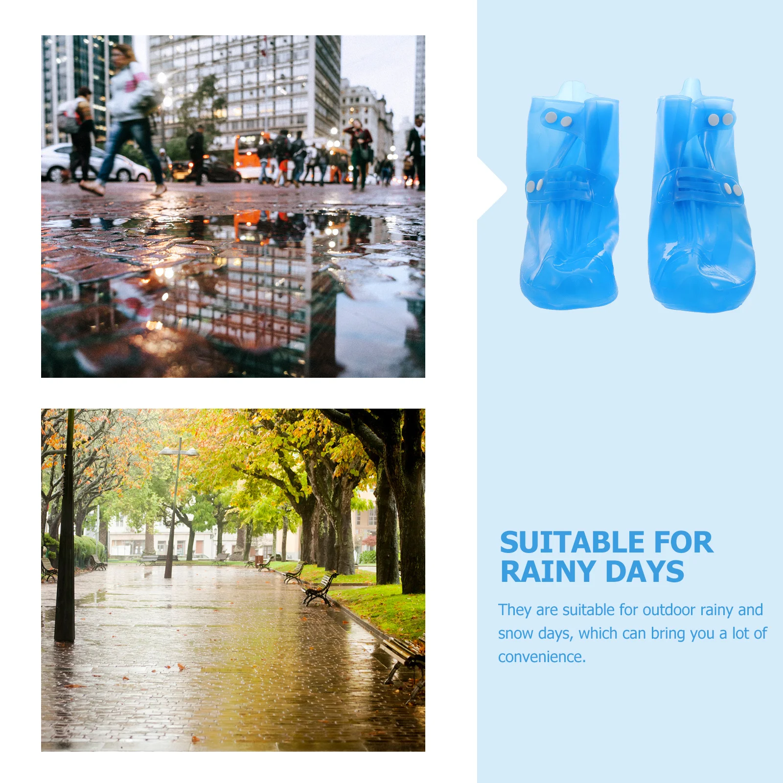 

1Pair Thickened Non-Slip Waterproof Shoe Covers PVC Protectors Outdoor Rainproof Shoe Protectors Button Design Anti-Skid