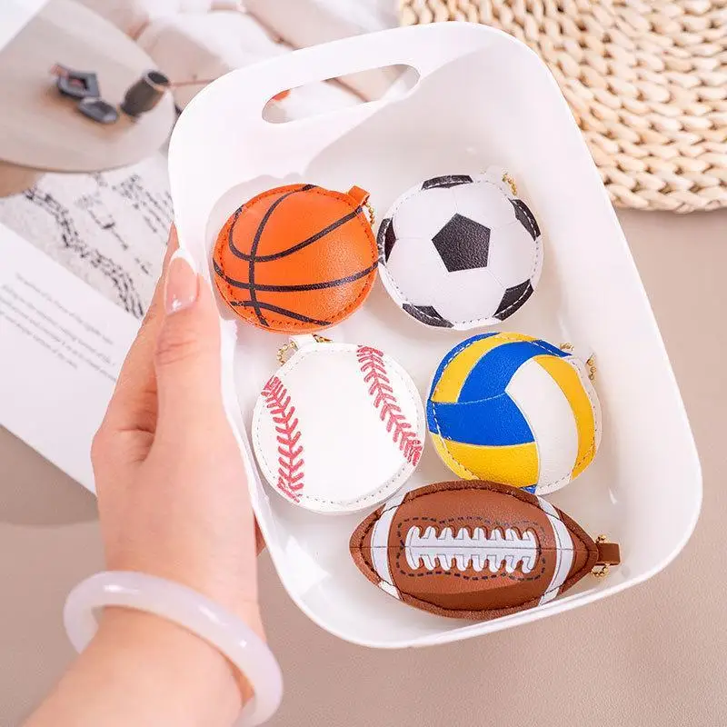 Modischer PU-Leder-Sport-Schlüsselanhänger mit Einzigartigem Baseball-, Basketball- und Fußball-Design, Taschenanhänger für Damen, Tägliches Deko-Accessoire – Detail 8