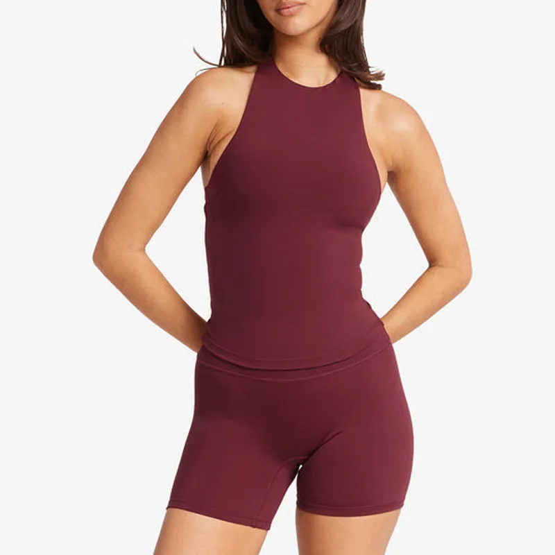 ENYFD Sports and fitness vest women's removable neck halter yoga suit nude body suit beautiful back sports running fitness suit