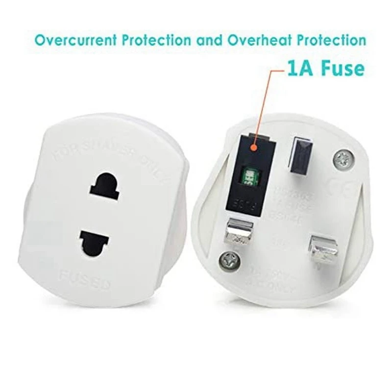 ماكينة حلاقة كهربائية في المملكة المتحدة ، قابس فرشاة الأسنان ، محول المقبس ، للخدمة الشاقة ، 1 أ ، 2 إلى 3 دبوس ، 10 عبوة