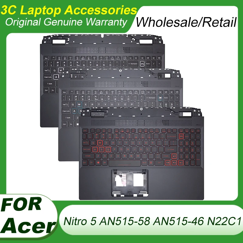 

New Original Keyboard For Acer Nitro 5 AN515-58 AN515-46 N22C1 Laptop Palmrest Upper Cover Top Case Gaming Backlight Keyboard