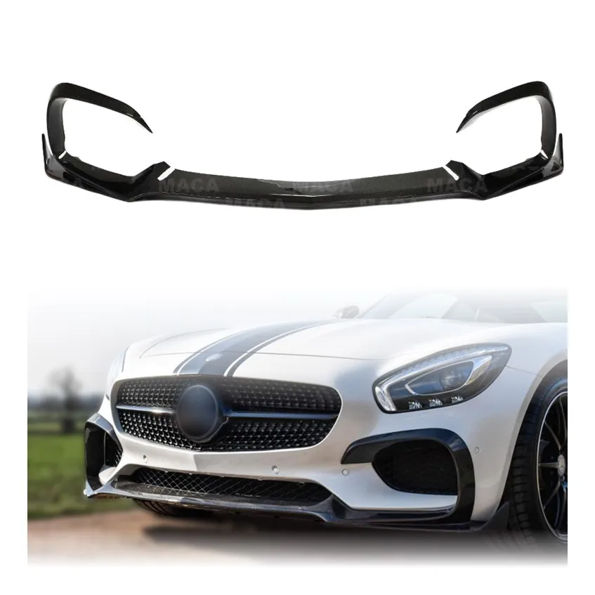 Premium Carbon Fiber Rentch Style Front Bumper Lip For  AMG GT Coupe GT-S C190/R190 2015-2018