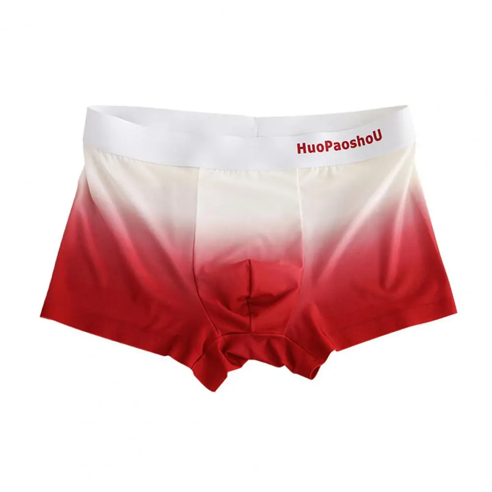 

Боксеры мужские с градиентным принтом, нижнее белье с U-образным выпуклым дизайном, облегающее белье, высокая эластичность, удобный широкий пояс