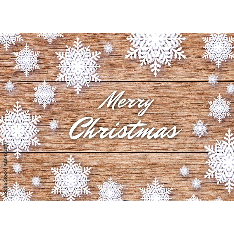 Christmas Theme Photography Background Snowflake Wood Plank Portrait Backdrops For Photo Studio Props 21121 TU-02