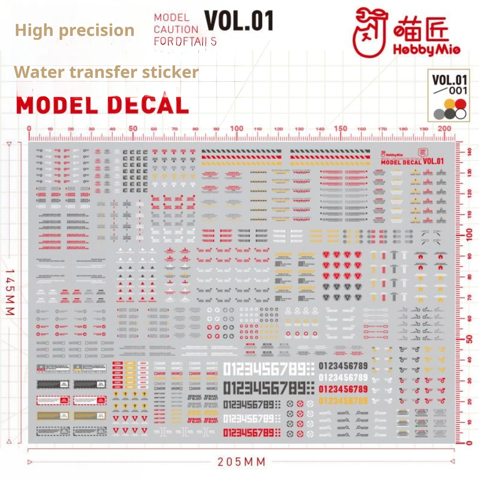 HOBBY MIO VOL1-001~007 High-definition Water Transfer Decals Assembly Model Tools for Gundam Model Making Hobby DIY Project