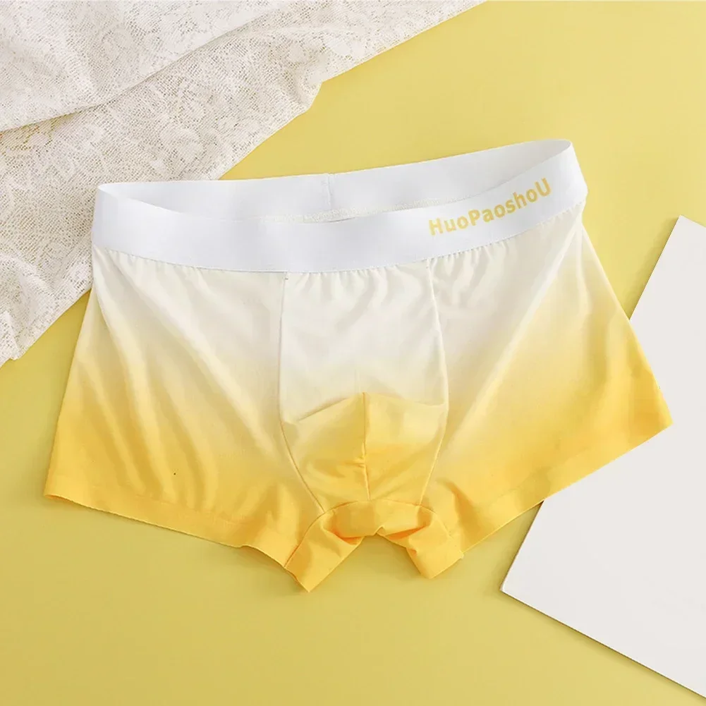 

Daily Comfort XL Yellow Ice Silk Underwear Thin Seamless Boxer Shorts Thin Underwear 10 Spandex Material 90 Polyester Fabric