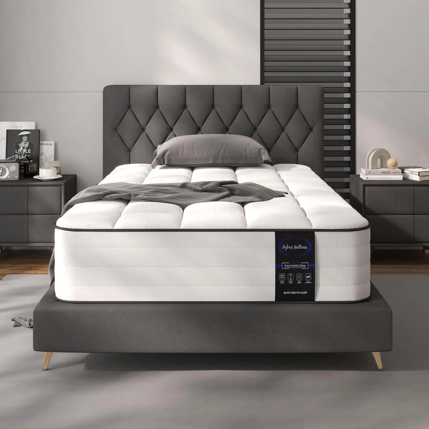8 Inch Hybrid Twin Mattress in a Box, Medium Firm Pocket Spring