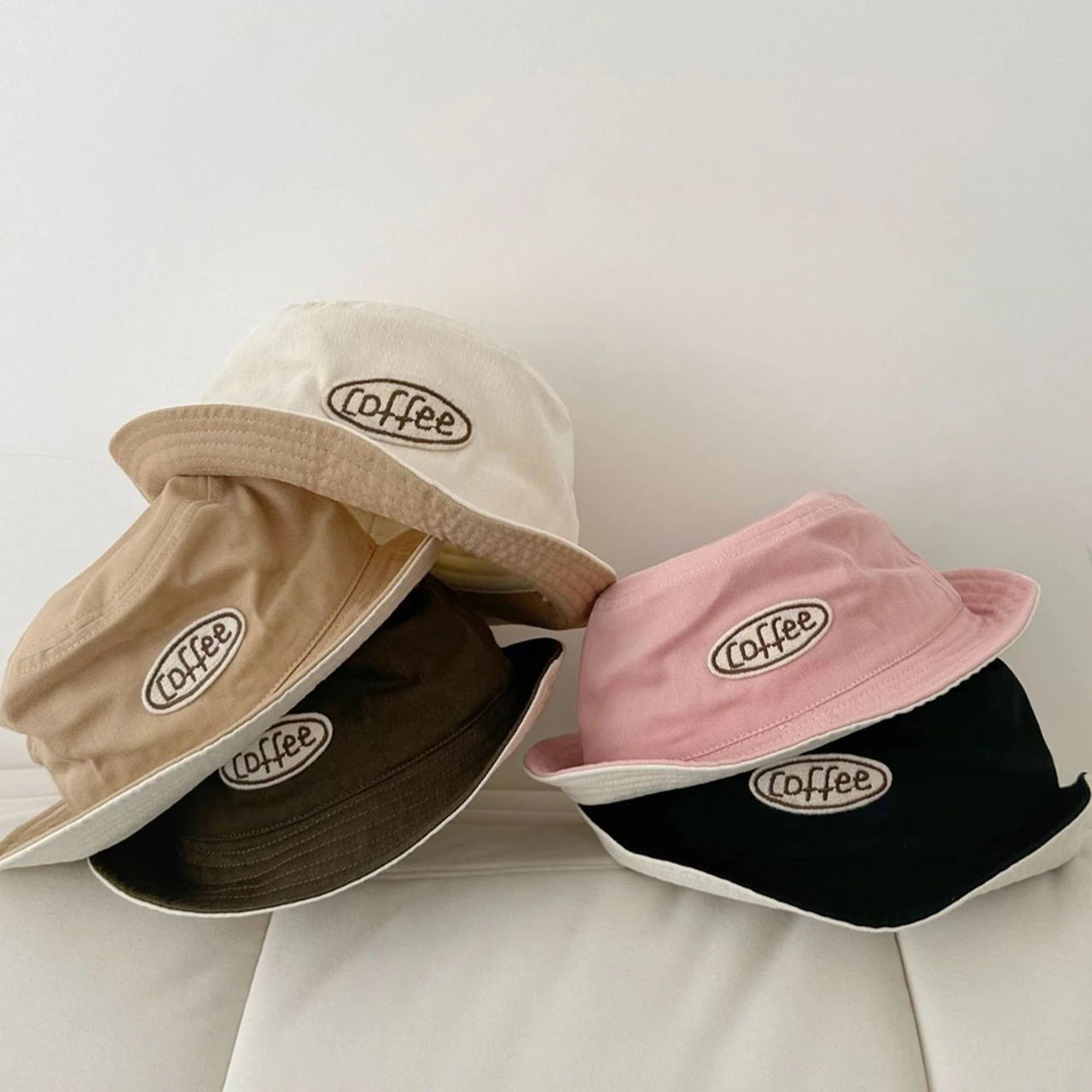 

Children Large Brim Fisherman Hat Fashion Letter Kids Bucket Hats 2-6Year Boy Girl Soft Cotton Basin Cap Outdoor Sunshade Visors