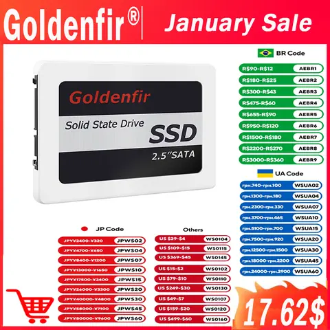 SSD Disks 128GB to 360GB Goldenfir
