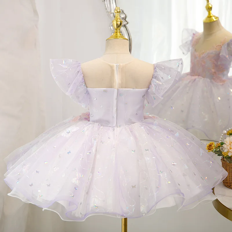 Baby Girls High-End Princess Evening Ball Gown Toddler Birthday Party Beading Sequin Design Boutique Dresses y983