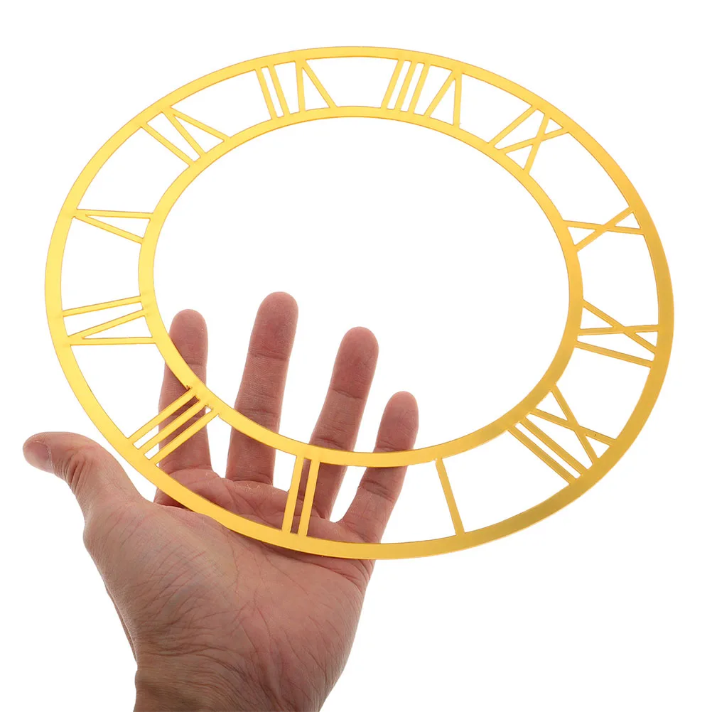 

2pcs Decorative Clock Sticker Round Acrylic Mirror Dial Roman Numerals For Diy Wall Clock Replacement Easy Installation Home