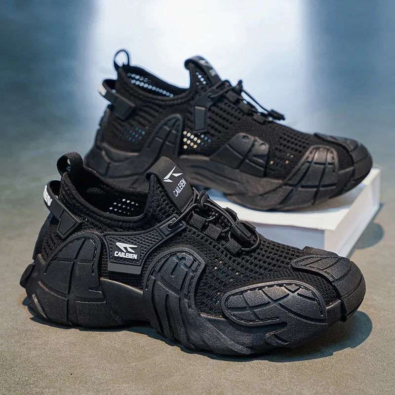 

Men's Summer Breathable Mesh Sports Shoes Trendy Versatile Thick Soled Non-Slip Casual Running Shoes for Active Wear