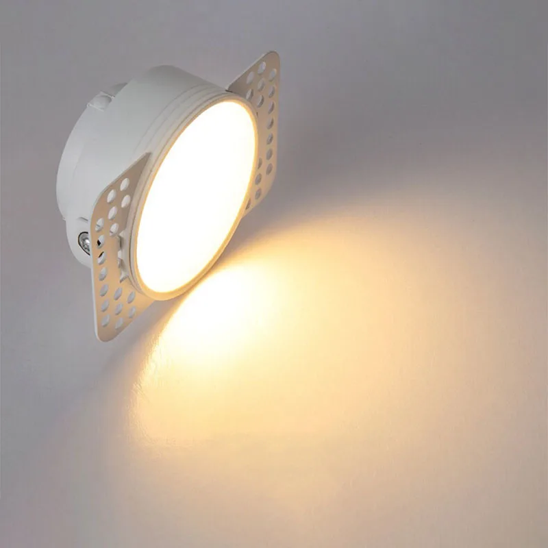 No frame down light embedded pole in the living room, bedroom anti-glare ceiling COB fine hole light large Angle spot light