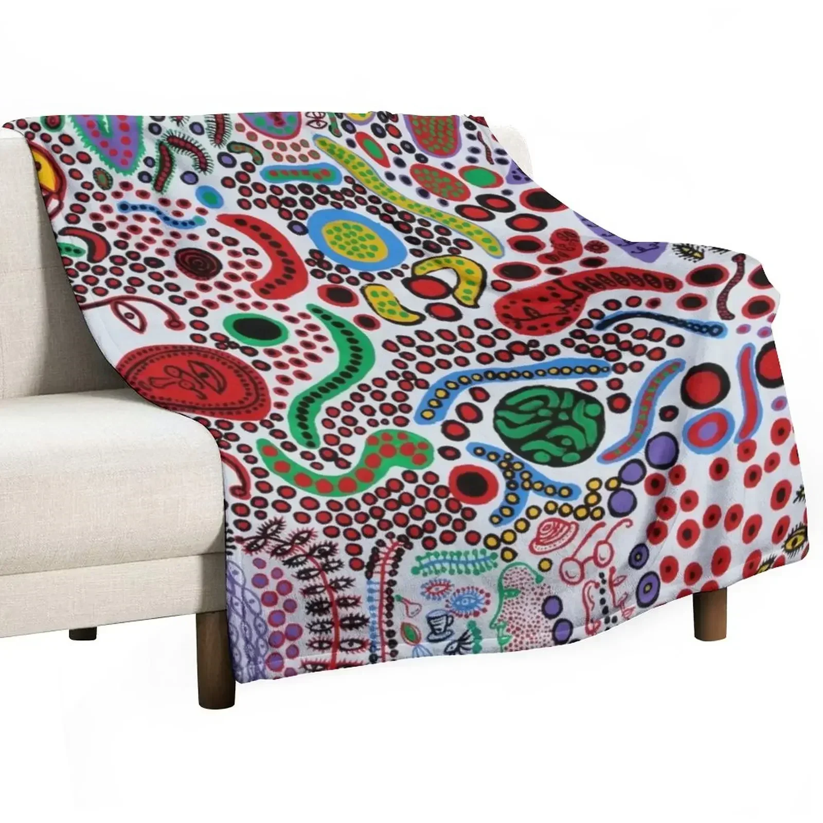 

Yayoi Kusama Endless Life of People Throw Blanket Nap Luxury Luxury Designer Blankets