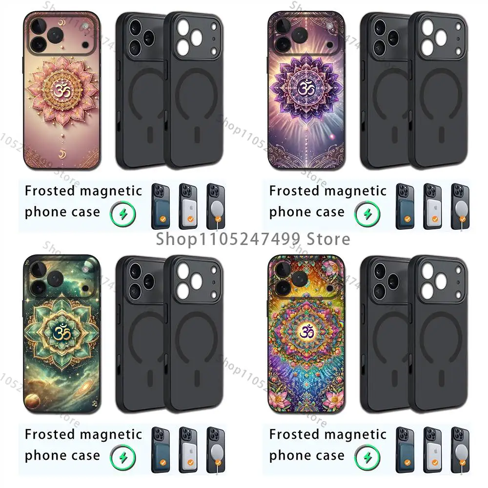 

Yoga Aum Om Mandala Elegant Phone Case For iPhone 17,16,15,14,13,12,11,Pro,Max,Plus,E,Air,Mini Magnetic Magsafe Frosted