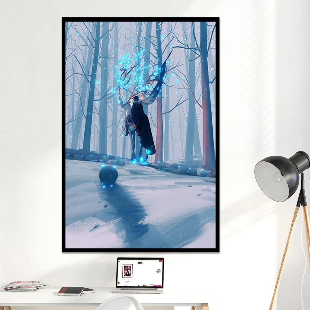 wlop newest work Poster Ghost Blade series HD large  wall art decorative painting Home Decor Painting dormitory Custom size Gift