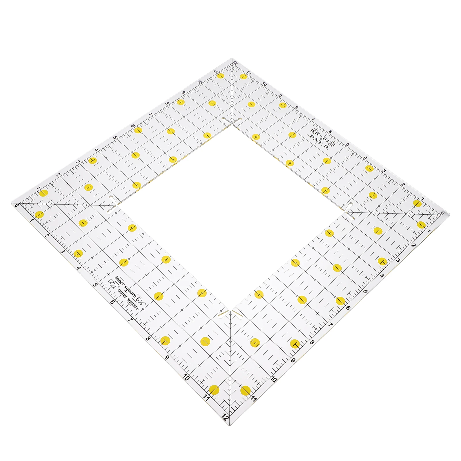 

Sewing Ruler Patchwork Fabric Quilting Square Short Hollow Cutting Template Multifunction
