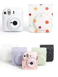 New Instant Camera Accessories For Instax Mini 12 Camera PU Leather Retro Protective Case Bag With Shoulder Strap