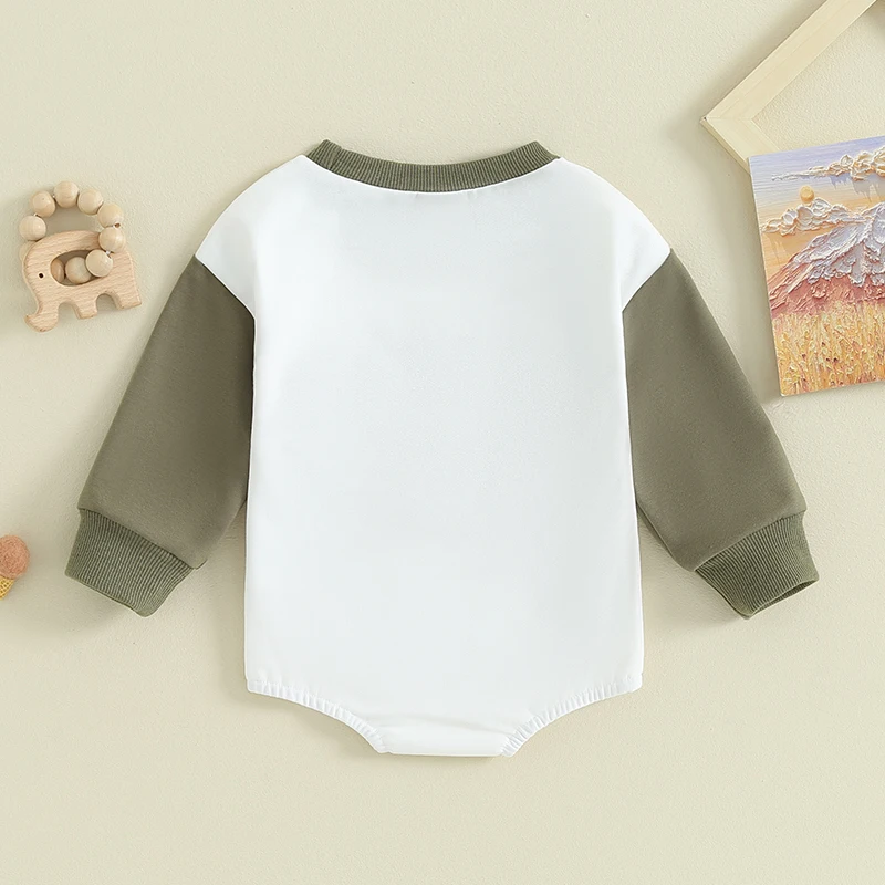 Newborn Baby Autumn Sweatshirt Rompers Clothes for Boys Infant Fuzzy Letter Print Long Sleeve O-neck Rompers Jumpsuits