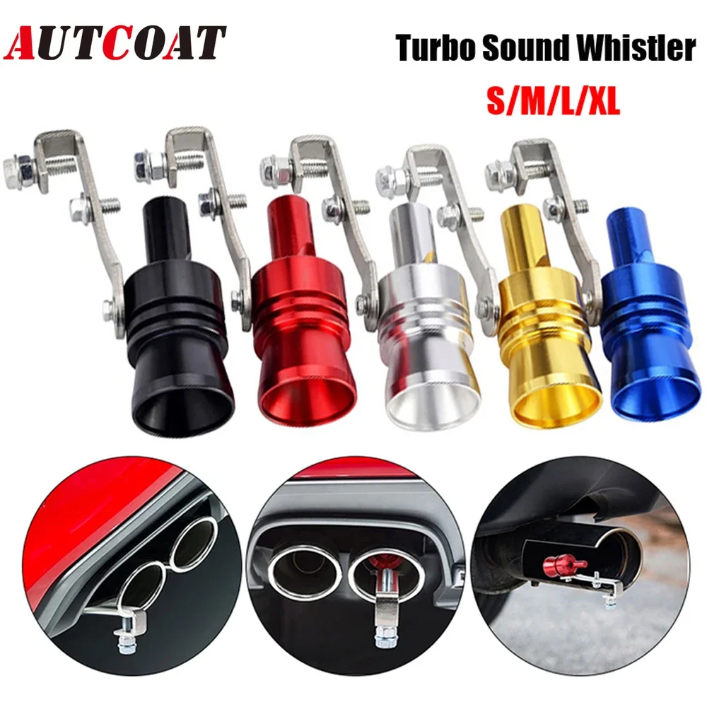 1Pcs Universal Turbo Sound Simulator Whistle Car Exhaust Pipe Whistle Vehicle Sound Muffler S/M/L/XL