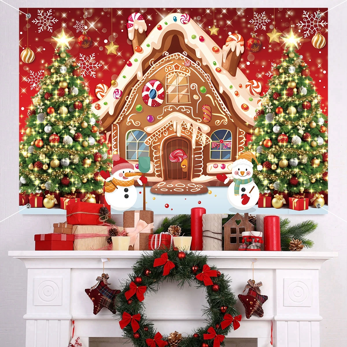 

Christmas Tree Backdrop Merry Christmas Decoration for Home 2024 Background Cloth Xmas Ornament Navidad Natal New Year Gift 2025