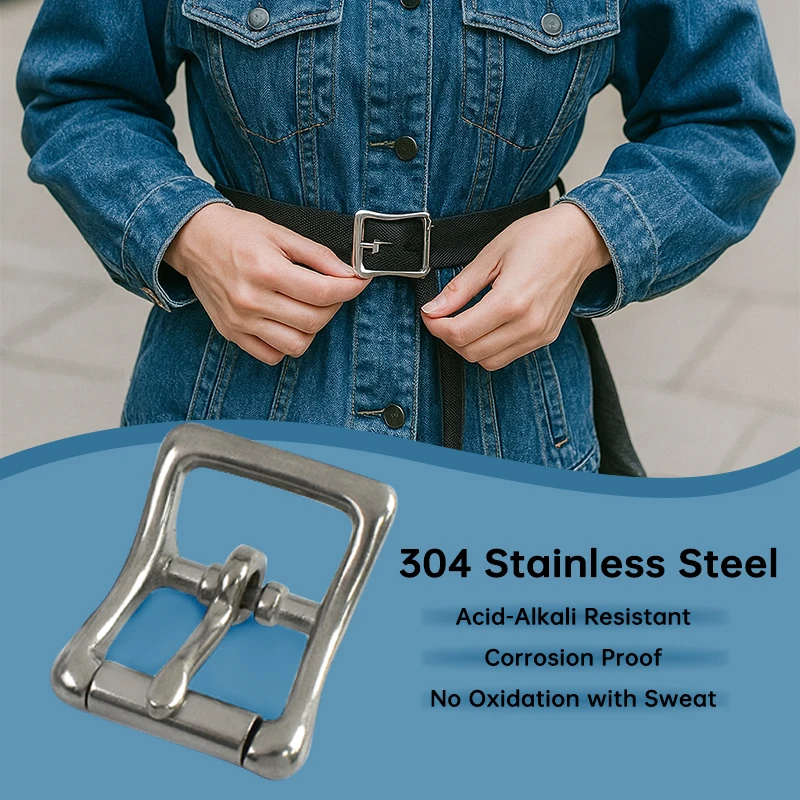 2 قطعة 16/20/25 مللي متر حزام استانلس ستيل مشبك منحني دبوس المشبك ل حزام الأسطوانة المنزلق أبازيم الحذاء ثلاثي الإنزلاق هوك لوازم #6