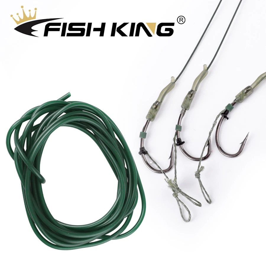 FISH KING 1M/2M  Carp Fishing Hook Silicone Tube Anti-tangle Rig Tubing for Safety Lead-clip System