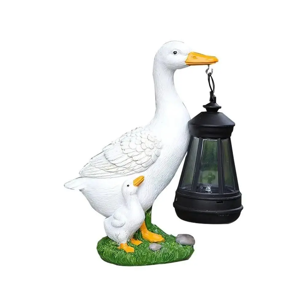 

Cute Resin Solar Duck Sculpture Super Bright Warm Light Solar Lamp Garden Stake Light LED Energy Saving Animal Figurine Outdoor