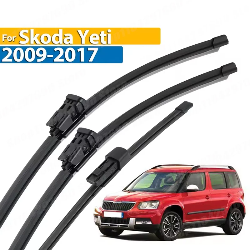

Wiper Front & Rear Wiper Blades Set For Skoda Yeti 2009 - 2017 Windshield Windscreen Window Rain Brushes 24"+19"+11"