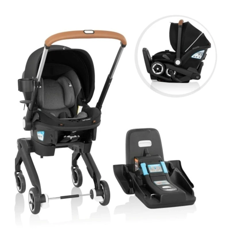 Combinação de assento de carro e carrinho infantil Shyft DualRide em Moonstone Grey Novo