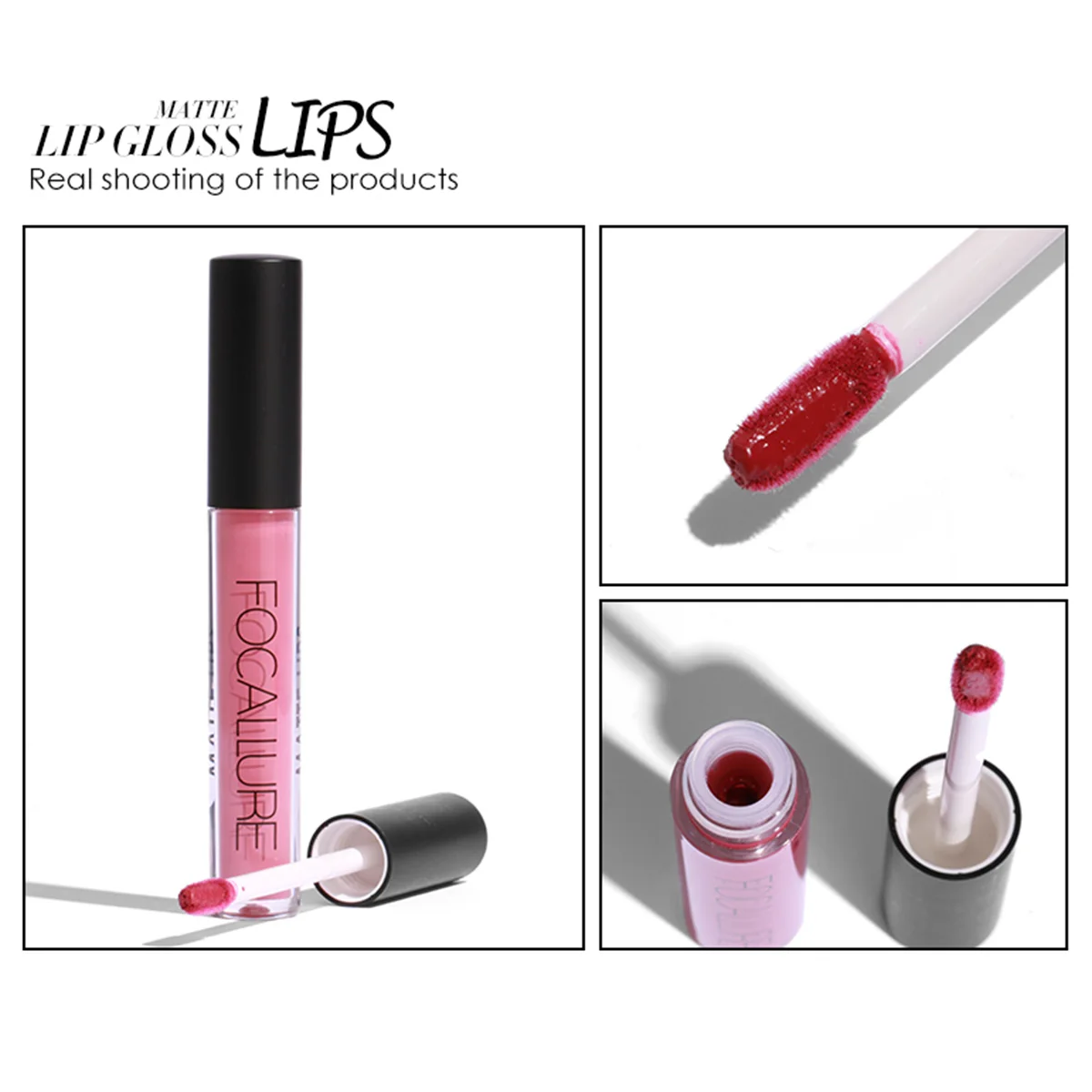 FOCALLURE Matte Liquid Lipstick Long-lasting Waterproof Lip Gloss 10 Colors Lip Glaze Non-Stick Cup Lip Tint Makeup Cosmetics