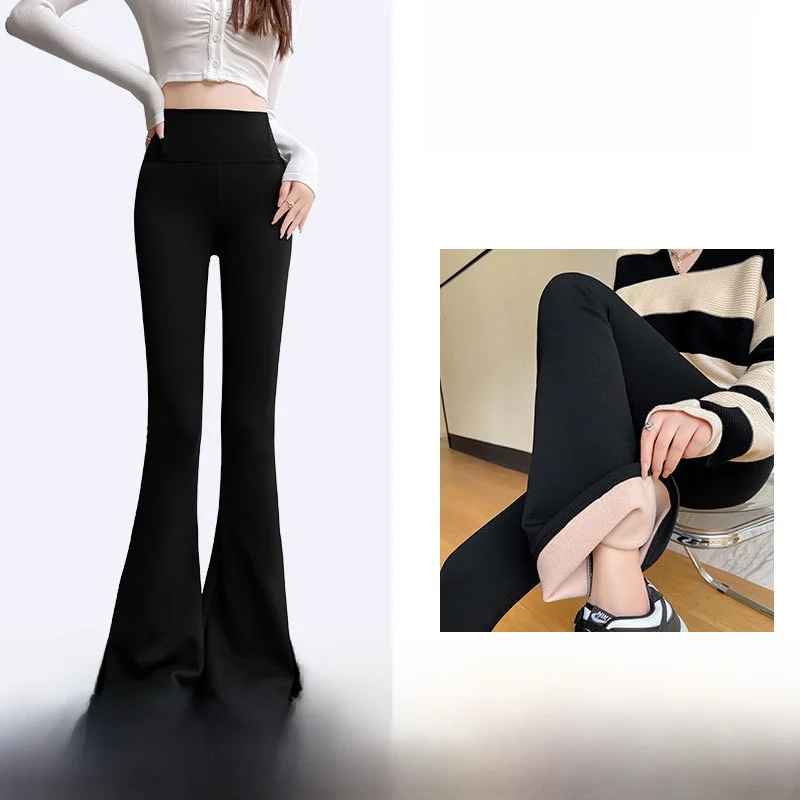 

Брюки для йоги Thiened Fce с высокой талией, женские осенне-зимние облегающие брюки-клеш, брюки в стиле барокко