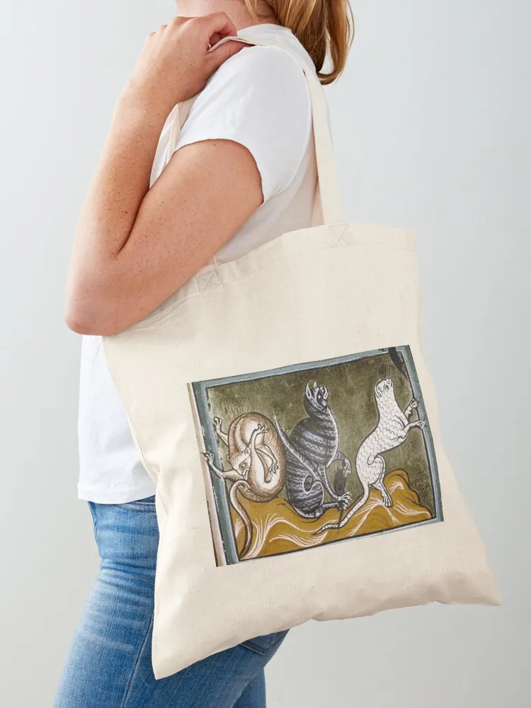 

Medieval Cats Tote Bag Big bag shopper bag woman woman shopping Women's shopper