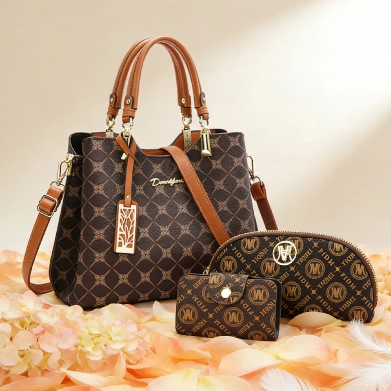 

Легкая роскошная сумка-тоут с принтом для женщин, высококачественная сумка для поездок на работу с большим объемом, легкая сумка-мессенджер, элегантная женская сумка.