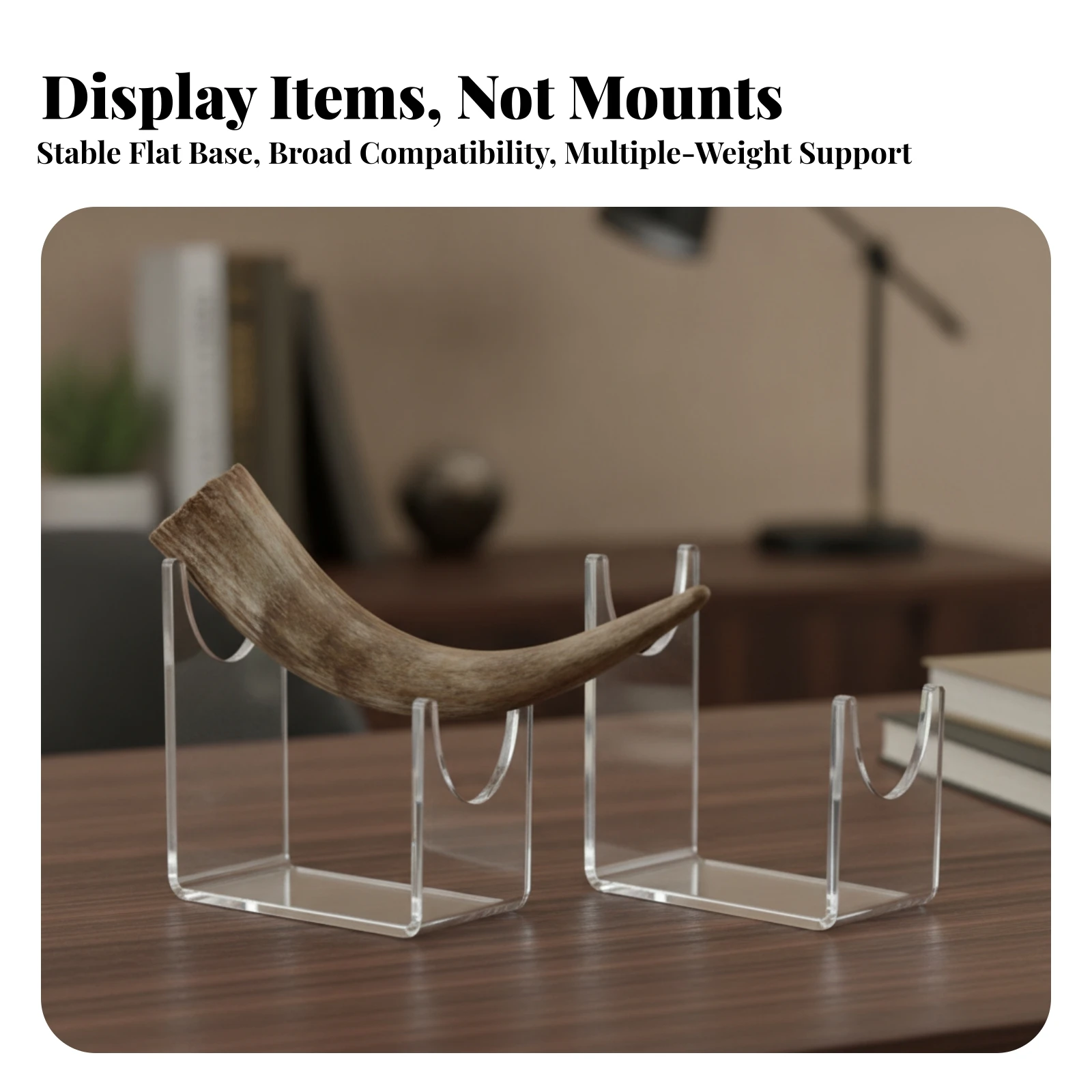 2 Pieces Acrylic Display Stand Transparent Acrylic Stand Featuring a U-Shaped-Shaped Slot Slim Easy to Use for Collectors