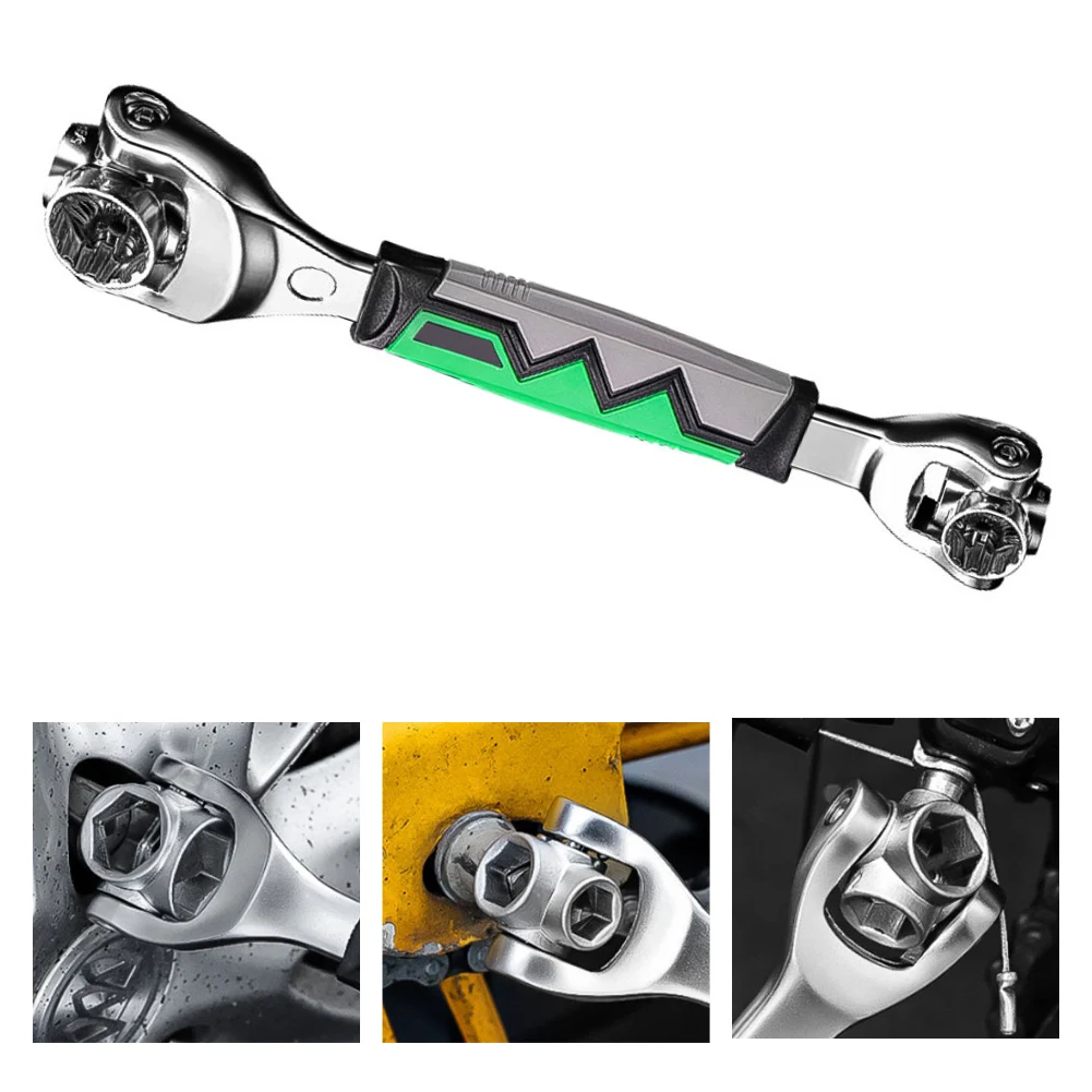 

Универсальный торцевой ключ 52 в 1 с поворотной трещоткой на 360 градусов для домашнего ремонта и обслуживания транспортных средств, нержавеющая сталь