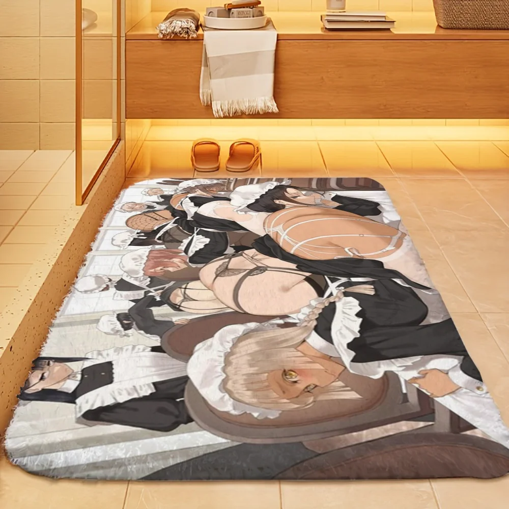 1PC Sexy Maid Floor Mat Door Mat For Bathroom Kitchen Long Corridor Carpet Non-Slip Living Room Rug Home Decor