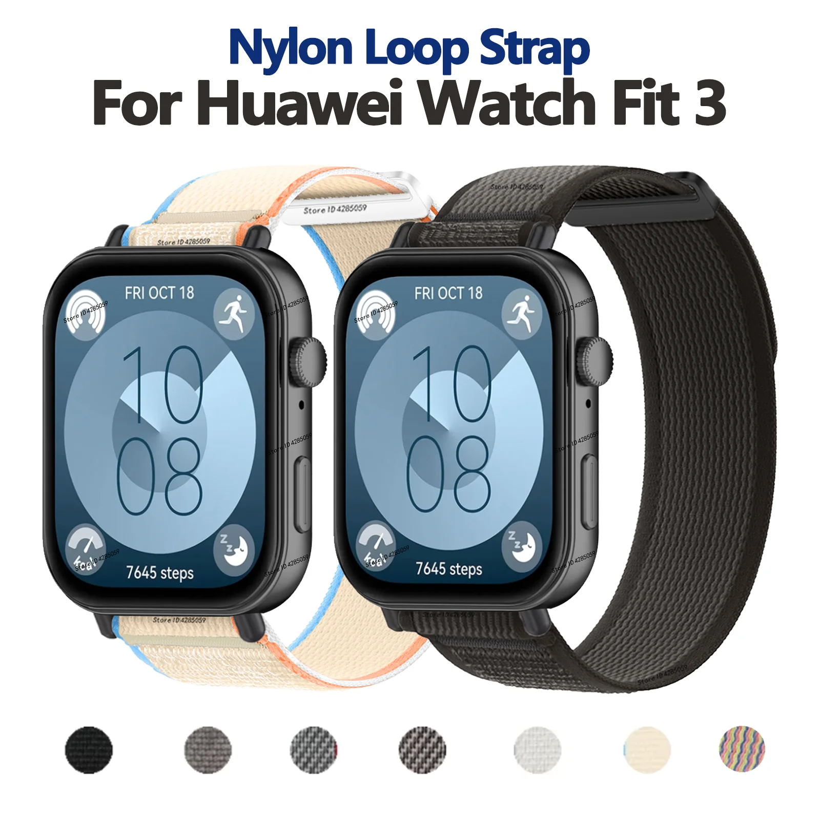 Nylon Loop Strap For Huawei Watch Fit 3 Smartwatch Watchband Sport Breathable Bracelet Watch Fit 3 Connector Accessories Correa